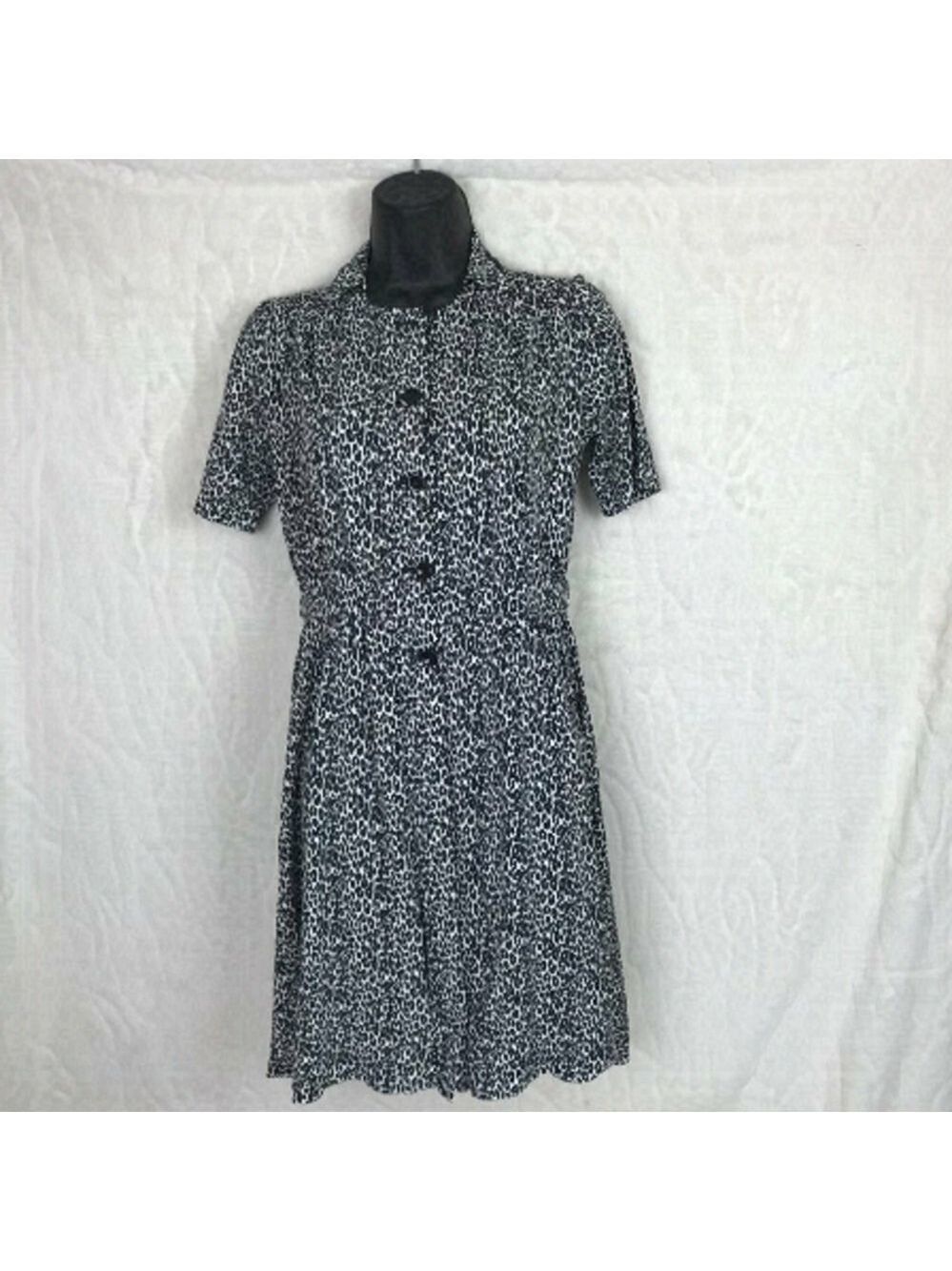 Giada Black And White  Half Button Down Dress Size 38